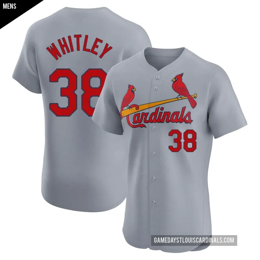 Men's St. Louis Cardinals ＃38 Kodi Whitley Elite Gray Road Jersey