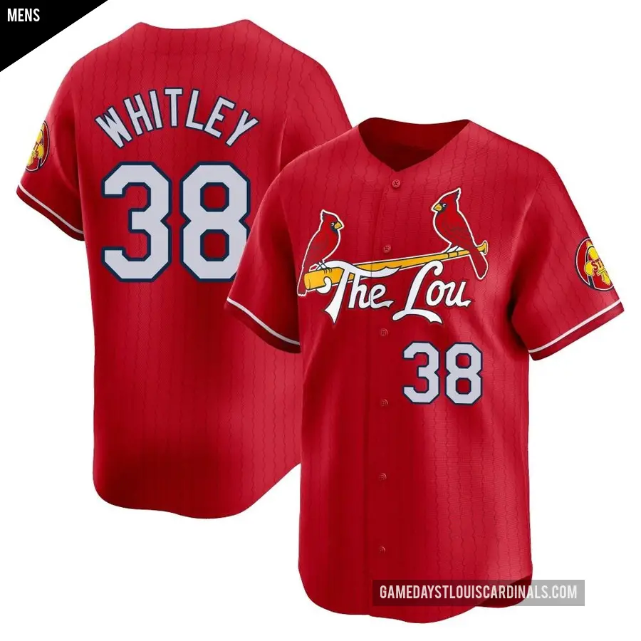 Men's St. Louis Cardinals ＃38 Kodi Whitley Limited Red 2024 City Connect Jersey