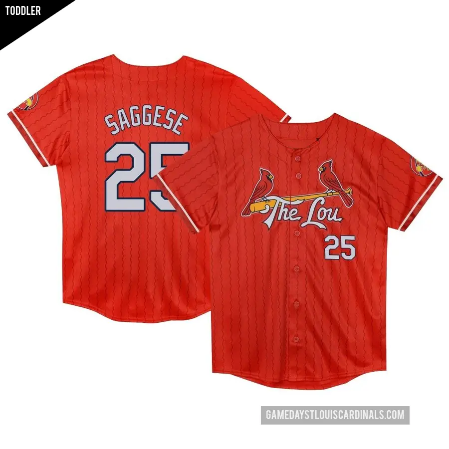 Toddler St. Louis Cardinals ＃25 Thomas Saggese Limited Red Preschool 2024 City Connect Jersey