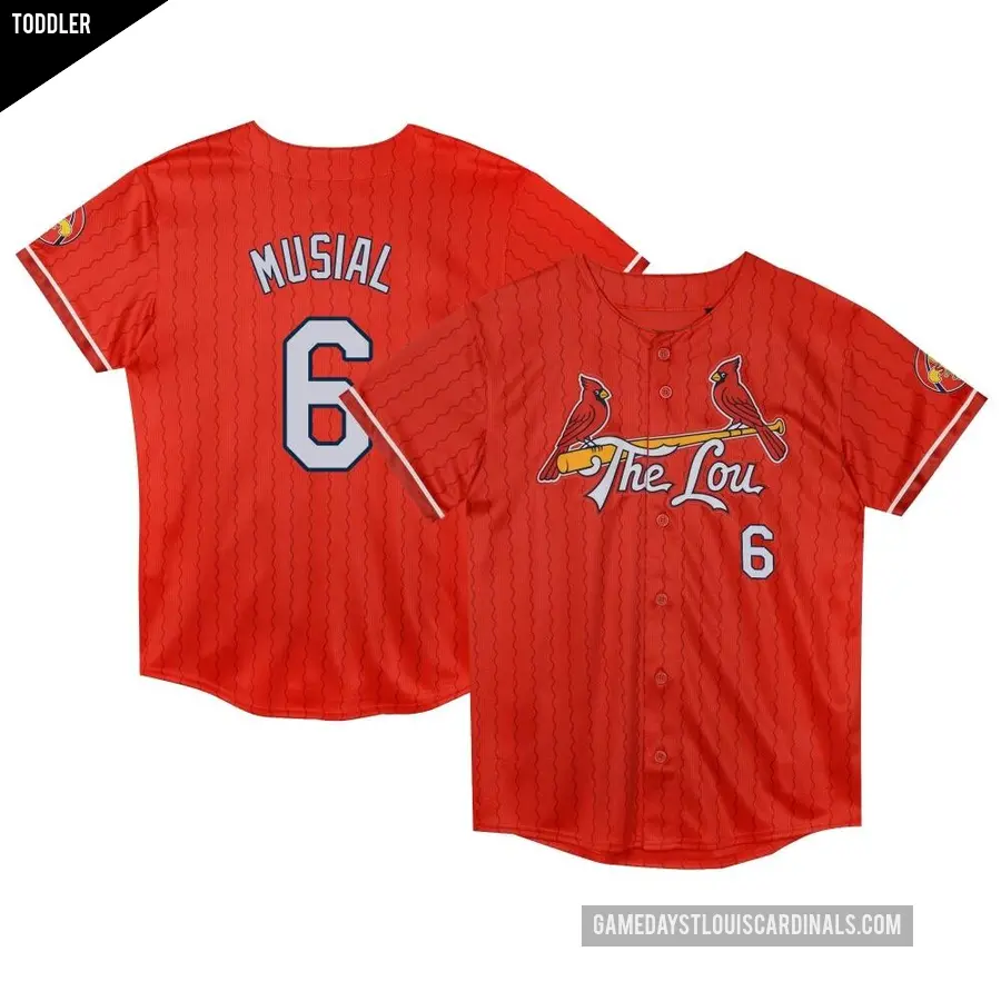 Toddler St. Louis Cardinals ＃6 Stan Musial Limited Red Preschool 2024 City Connect Jersey