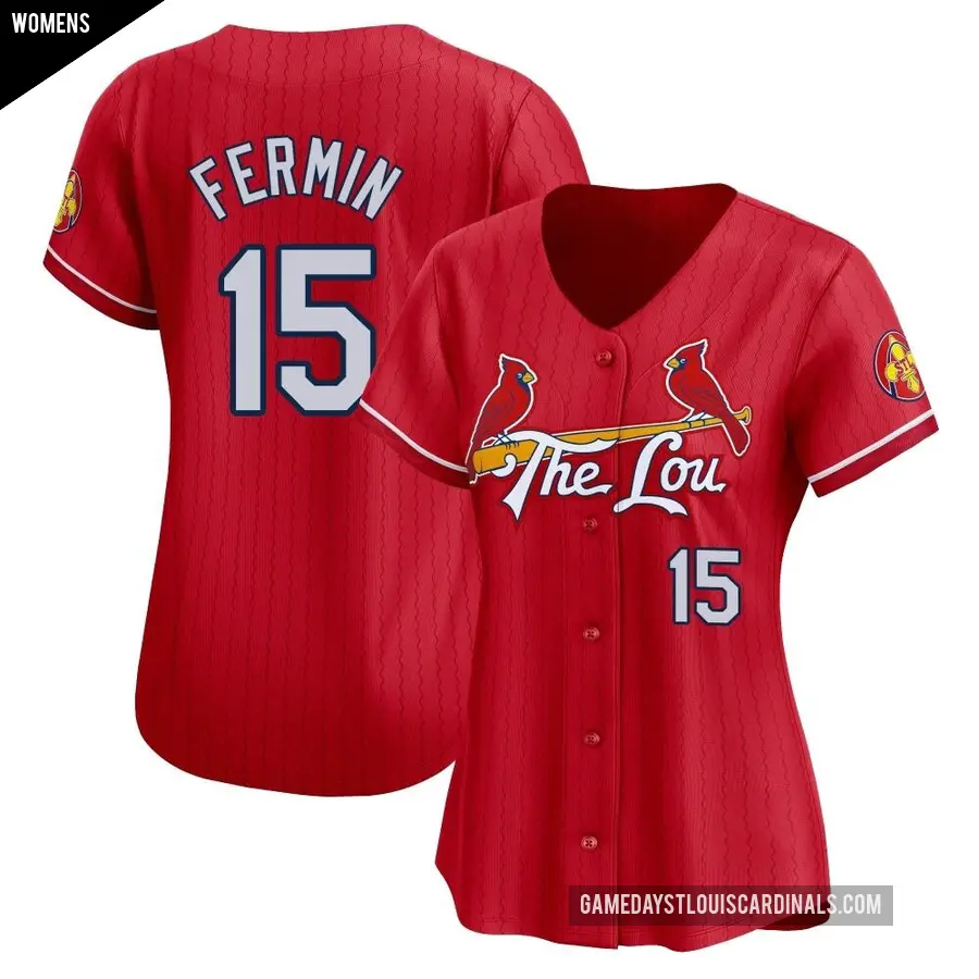 Women's St. Louis Cardinals ＃15 Jose Fermin Limited Red 2024 City Connect Jersey