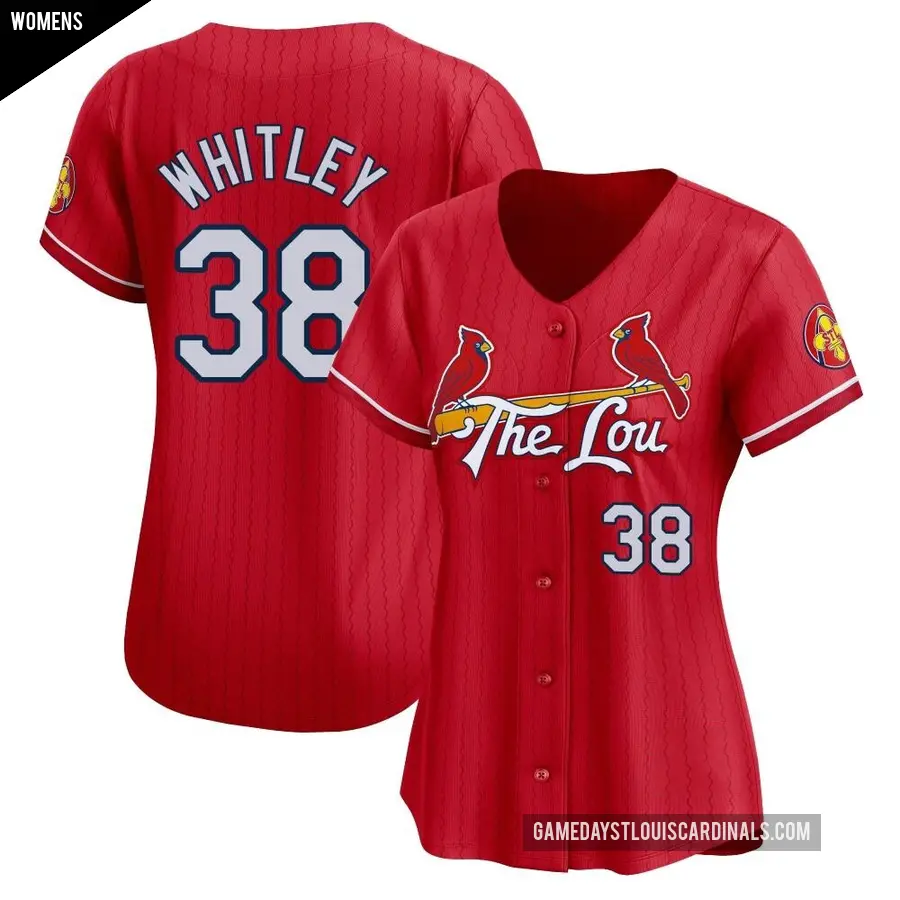 Women's St. Louis Cardinals ＃38 Kodi Whitley Limited Red 2024 City Connect Jersey