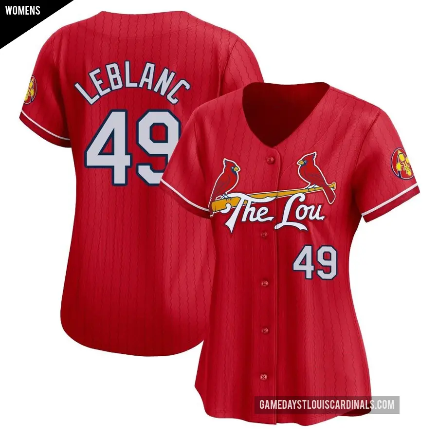 Women's St. Louis Cardinals ＃49 Wade LeBlanc Limited Red 2024 City Connect Jersey