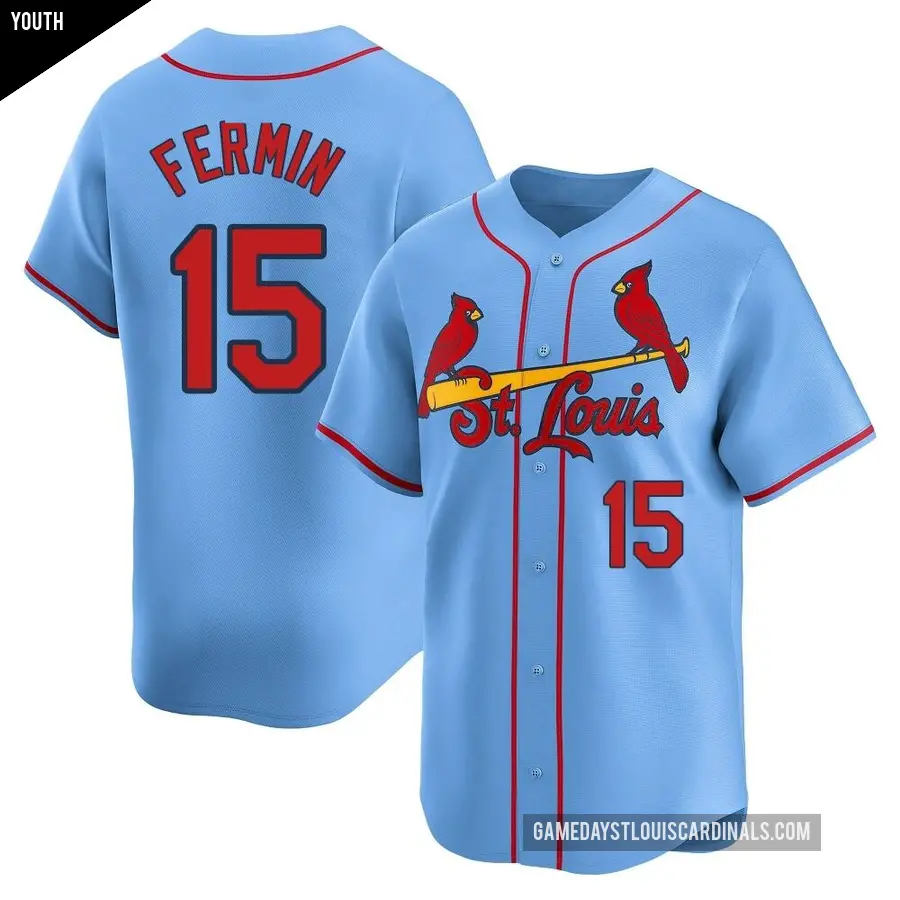 Youth St. Louis Cardinals ＃15 Jose Fermin Limited Light Blue Alternate Jersey