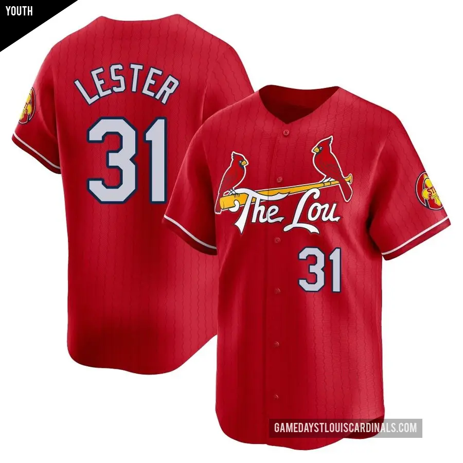 Youth St. Louis Cardinals ＃31 Jon Lester Limited Red 2024 City Connect Jersey