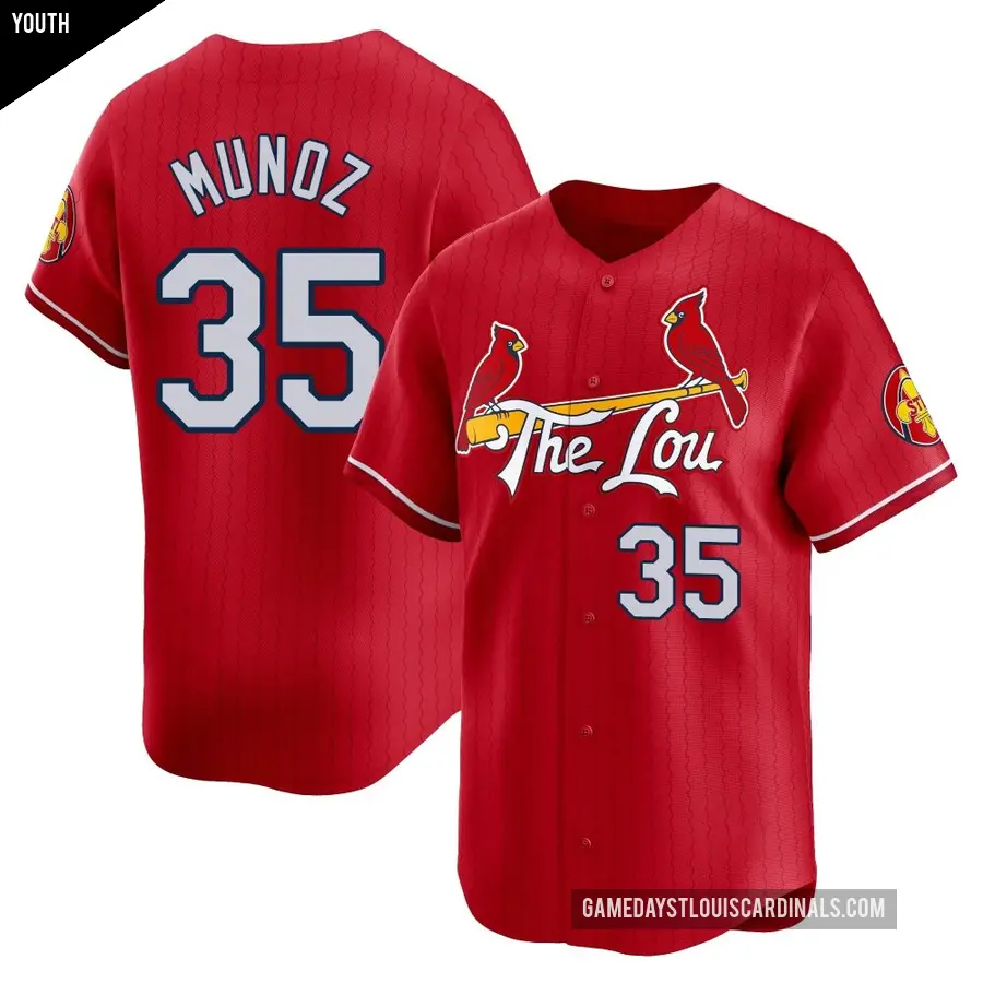 Youth St. Louis Cardinals ＃35 Roddery Munoz Limited Red 2024 City Connect Jersey