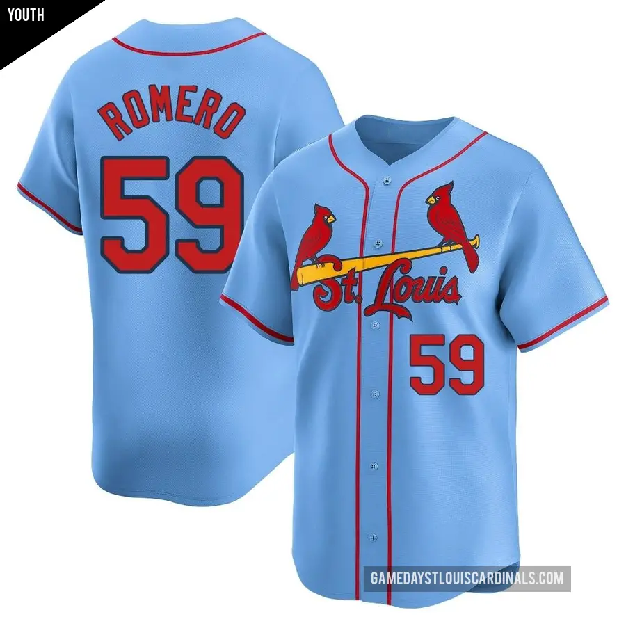 Youth St. Louis Cardinals ＃59 JoJo Romero Limited Light Blue Alternate Jersey